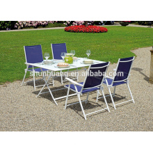Promotional outdoor garden aluminum frame furniture metal tables folding chairs
